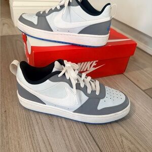 Nike White and Gray Low-Top Sneakers well taken care of